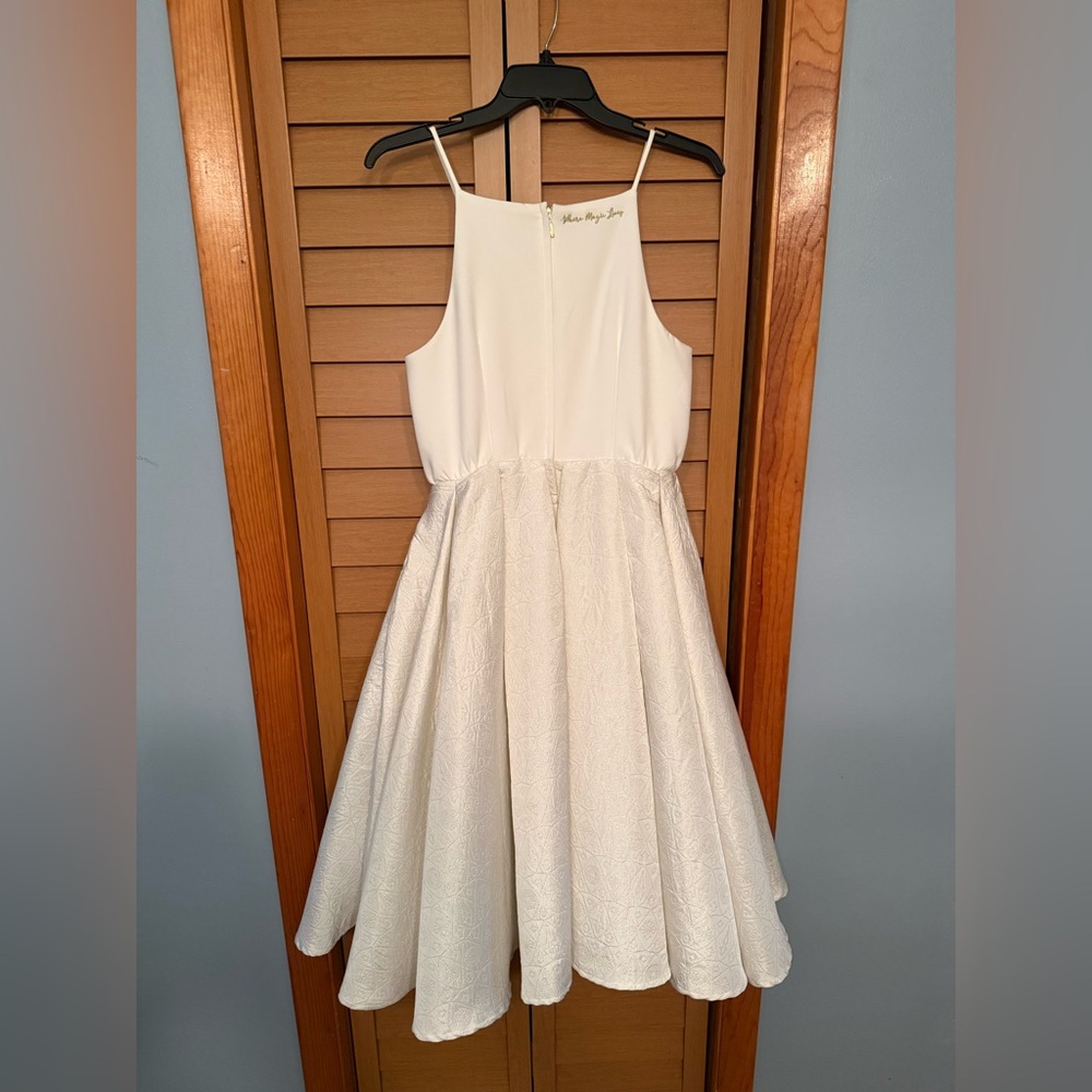 Disney Parks Dress Shop Castle Disneyland Rhinestone White Gold Dress Small RARE - Picture 7 of 9